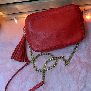 Crossbody Red Genuine Leather Bag